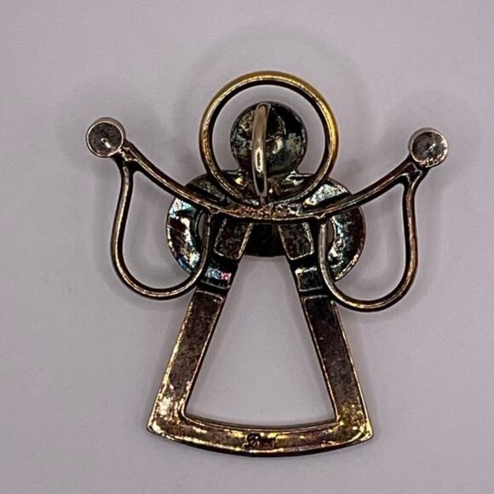 Angel Pin Brooch Gold Tone Metal Open Design By Best Vintage Jewelry